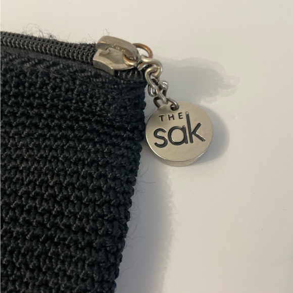 The Sak Black Crochet Wallet Coin Purse Cosmetic Bag 8” Excellent Condition Y2K - Picture 3 of 6